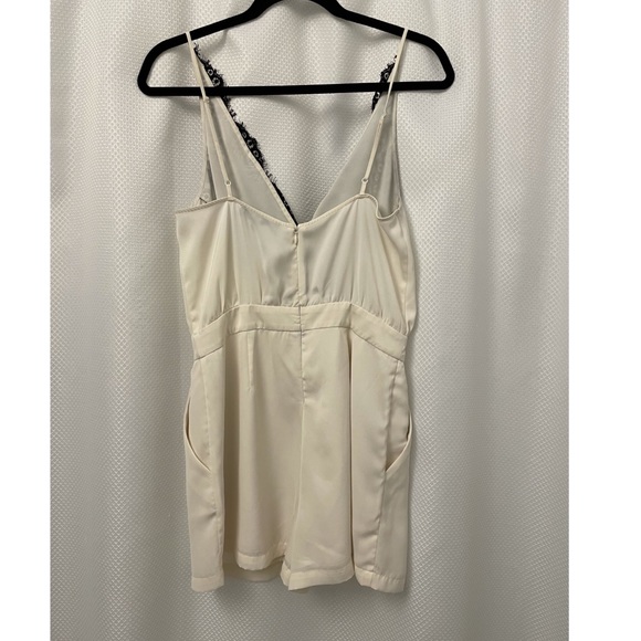 Cream Satin Romper from Dynamite, Size S - Picture 2 of 2